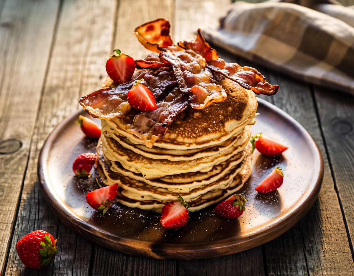 Protein Pancakes with Bacon